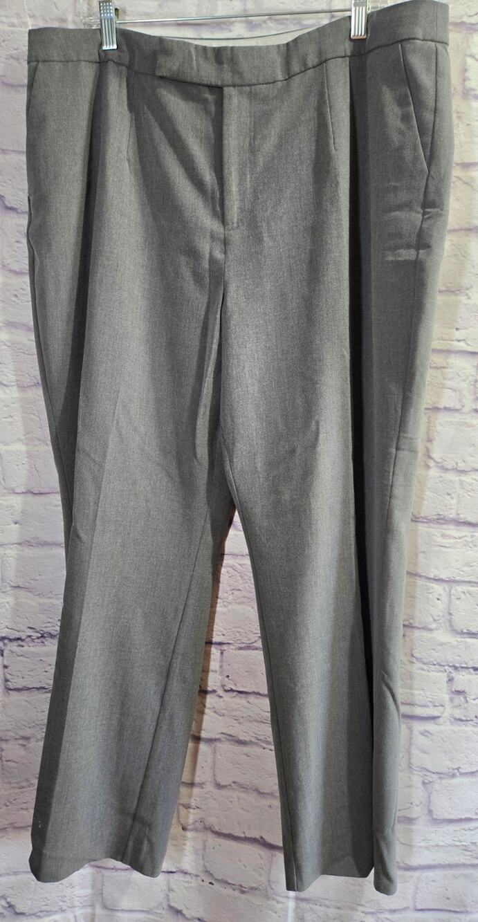 Jessica London Gray Women's Dress Pants 18 Pockets Lined Flat Front